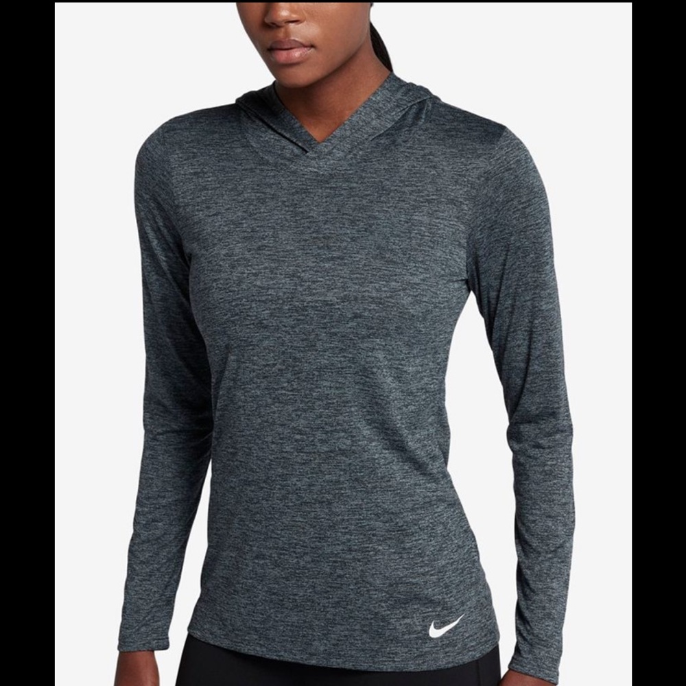 Nike Dry Legend Hooded Heather Gray Top